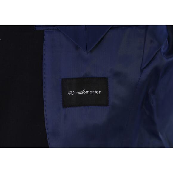 Combatant Gentlemen Solid Black 2-Btn Wool Blazer Jacket Tailored Fit 38S New - Picture 8 of 10